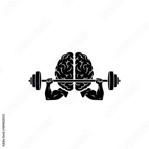 Obraz Brain Lifting Weights Mental Strength Icon