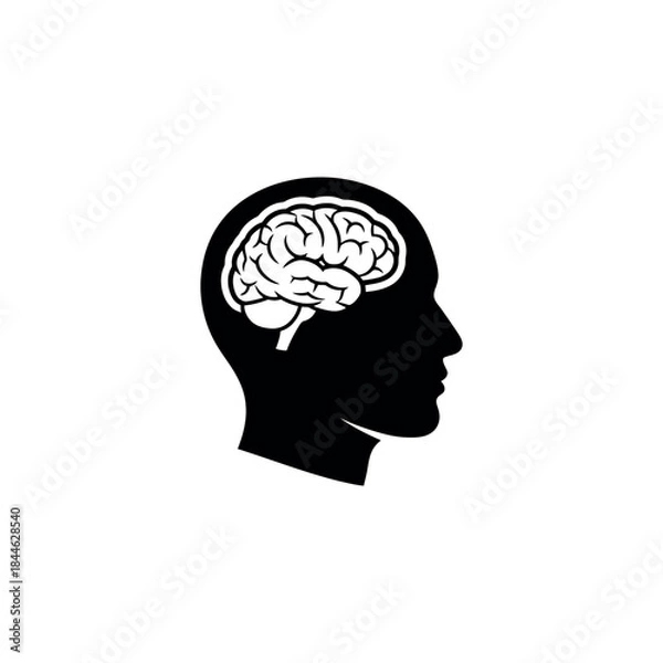 Obraz Mind Inside Head Profile Vector Icon