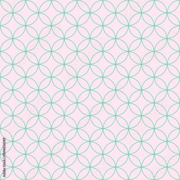 Obraz Geometric Background, Seamless Pink and Green texture, Shippo Pattern