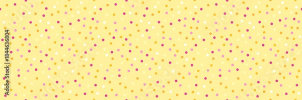 Obraz Party dots Celebration Confetti, Yellow Seamless pattern