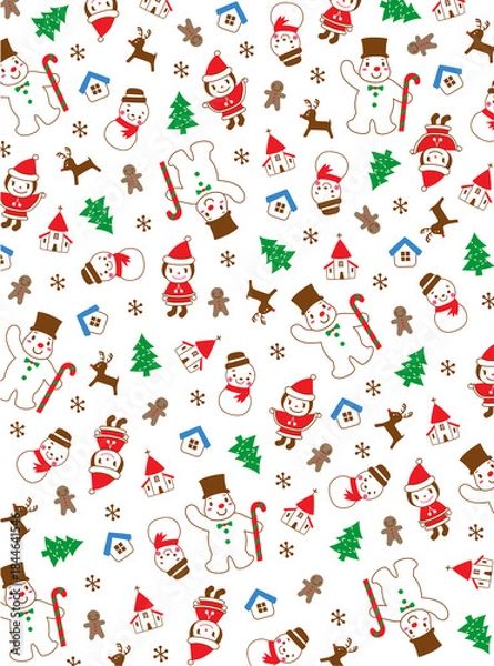 Obraz seamless pattern with letters, Christmas decorations