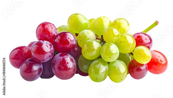 Fototapeta A vibrant bunch of grapes displaying diverse colors of green and reddish-purple