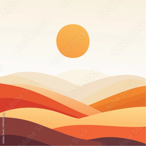 Obraz Desert Sun Vector Landscape