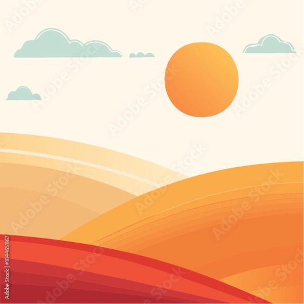 Obraz Desert Sun Vector Landscape