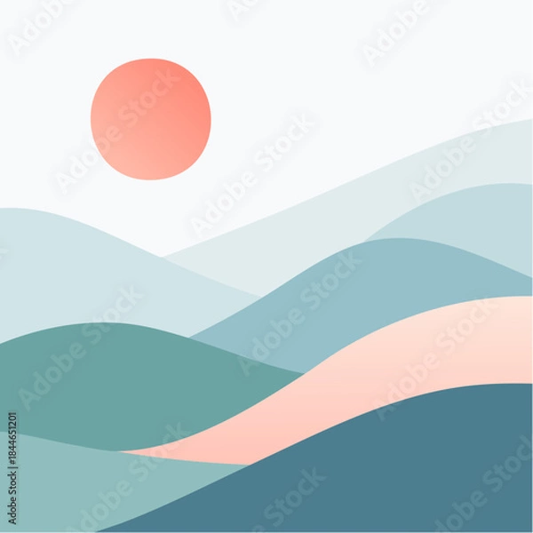 Obraz Desert Sun Vector Landscape