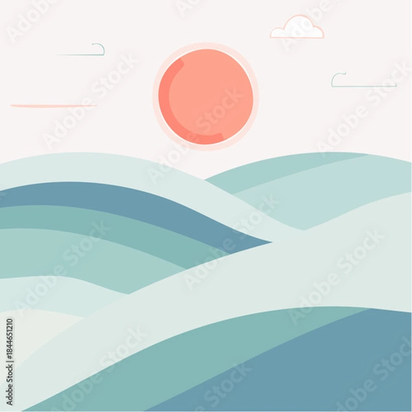 Obraz Desert Sun Vector Landscape