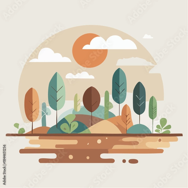 Obraz Minimalist Pastel Vector Poster