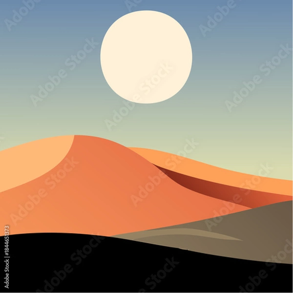 Obraz Desert Sun Vector Landscape