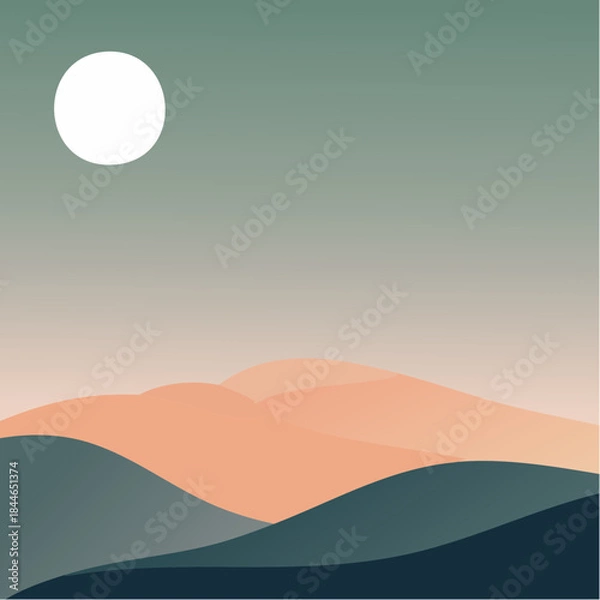 Obraz Desert Sun Vector Landscape