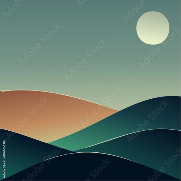 Obraz Desert Sun Vector Landscape