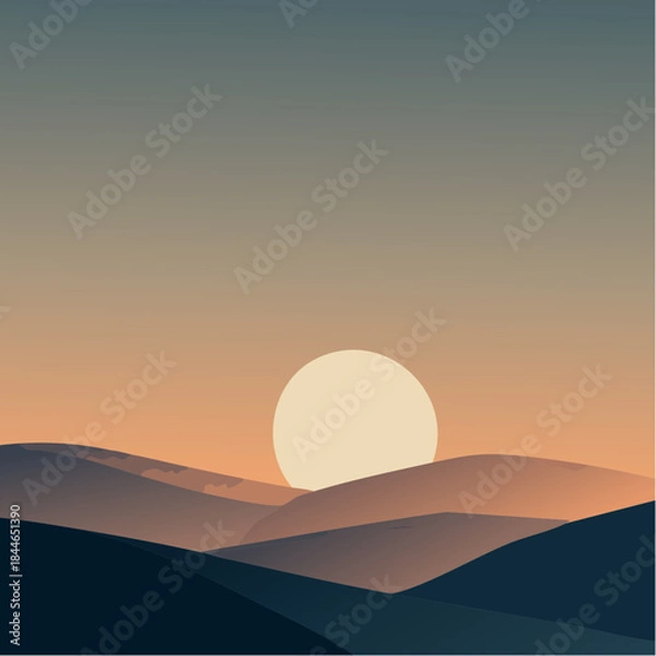 Obraz Desert Sun Vector Landscape