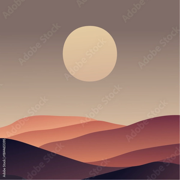 Obraz Desert Sun Vector Landscape