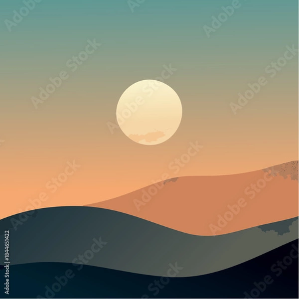 Obraz Desert Sun Vector Landscape
