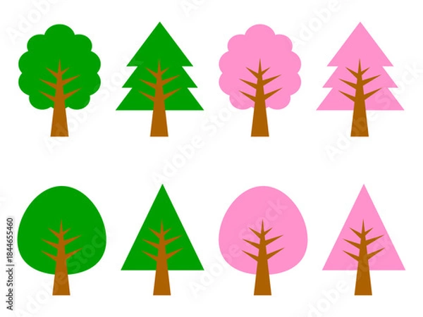 Fototapeta 様々な木のアイコン素材セット2