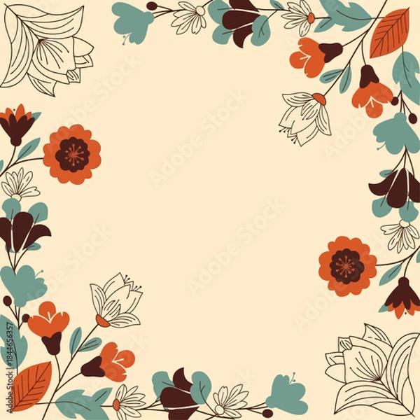 Obraz floral frame illustration