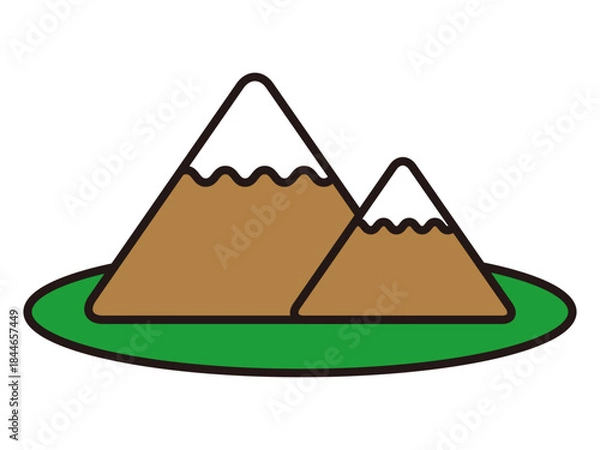 Fototapeta 	シンプルな山のアイコン素材