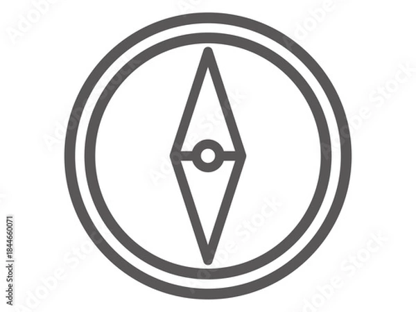 Obraz 	シンプルな方位磁石の線画アイコン素材