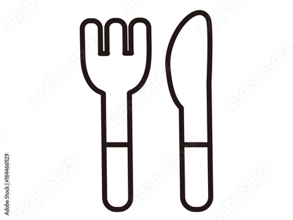 Obraz シンプルなナイフとフォークのアイコン素材2
