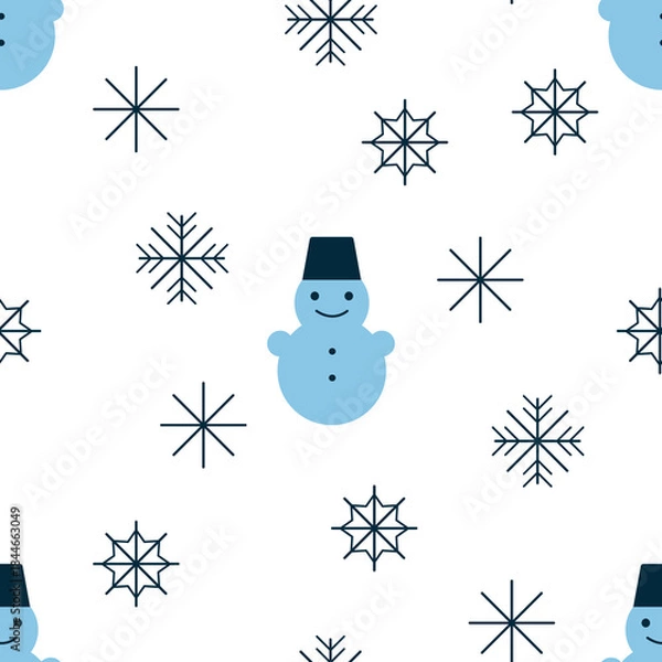 Fototapeta A seamless pattern with winter. 