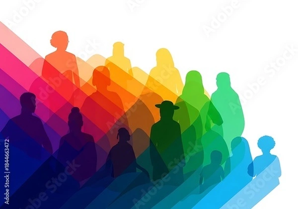Obraz Abstract Multicultural Unity Silhouette Design