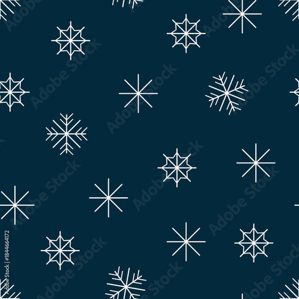 Fototapeta A seamless pattern with winter. 