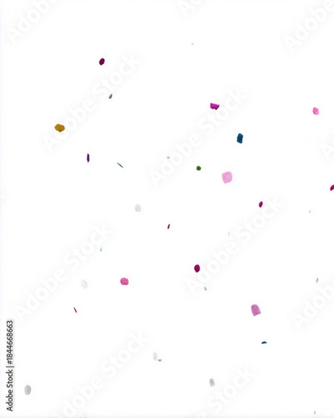 Obraz Colorful Confetti Falling on White Background, Festive Celebration Concept