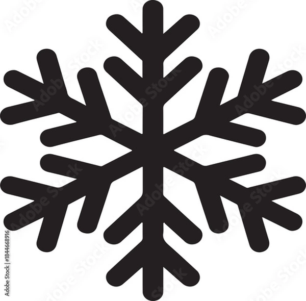 Obraz Black stylized snowflake on a white background winter symbol