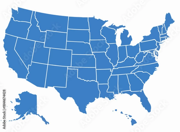 Fototapeta USA map vector