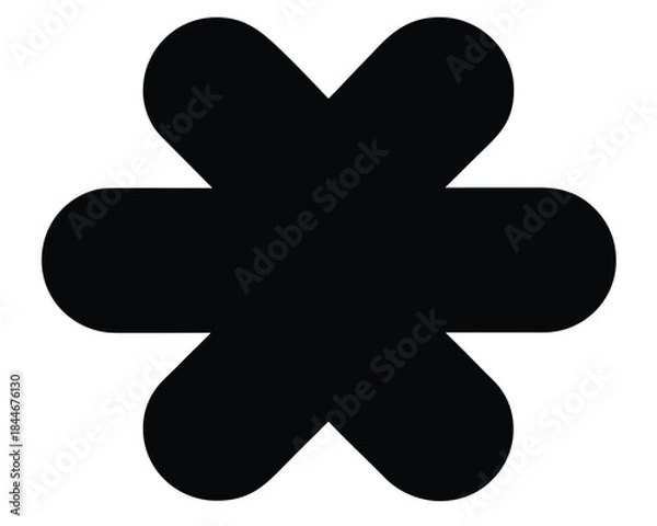 Obraz Abstract Black Flower Shape Isolated on Transparent Background