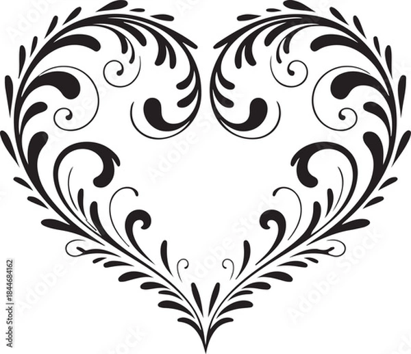 Obraz Abstract floral heart. love concept