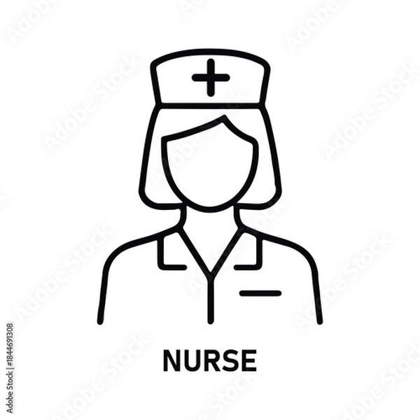 Fototapeta Nurse icon vector illustration isolate on white background 
