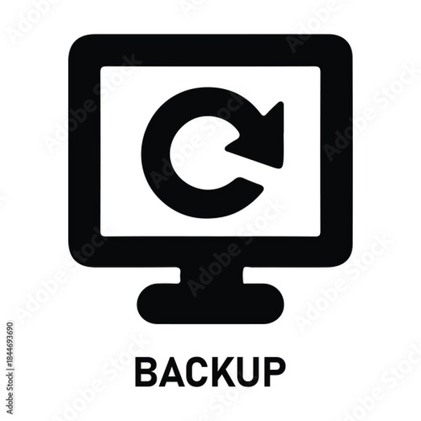 Fototapeta backup icon vector illustration isolate on white background 