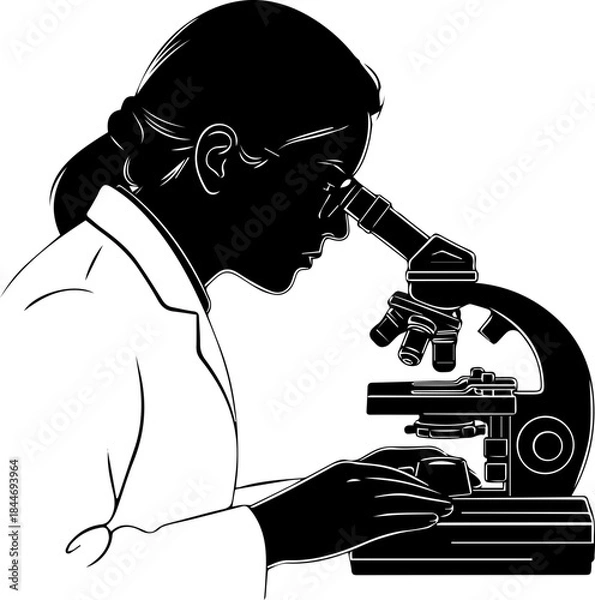 Obraz scientist with microscope