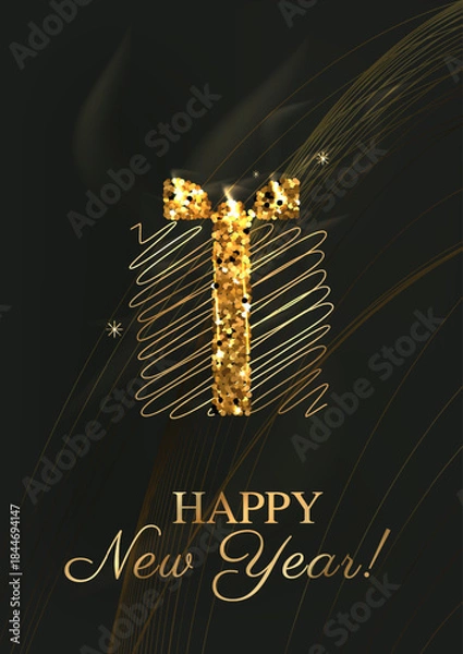 Fototapeta Abstract Golden Gift Box Vector Background 