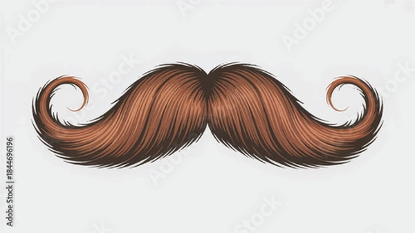 Obraz illustrated brown handlebar mustache