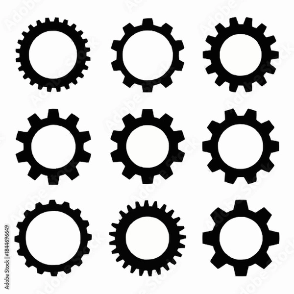 Obraz Industrial gear icon set