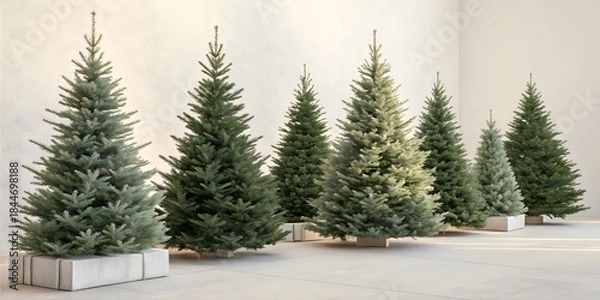 Obraz Stylized Yet Realistic Christmas Trees for Modern Seasonal Designs