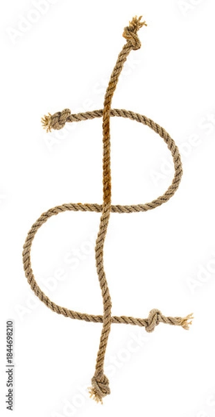 Obraz Rope isolated on white background.