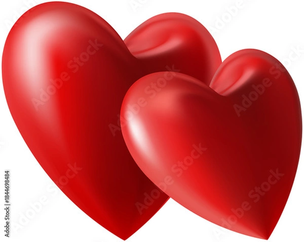 Obraz two red hearts, valentine day