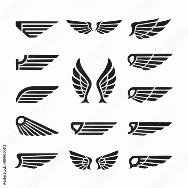 Obraz Eagle wings logo set