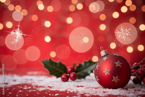 Obraz red christmas background