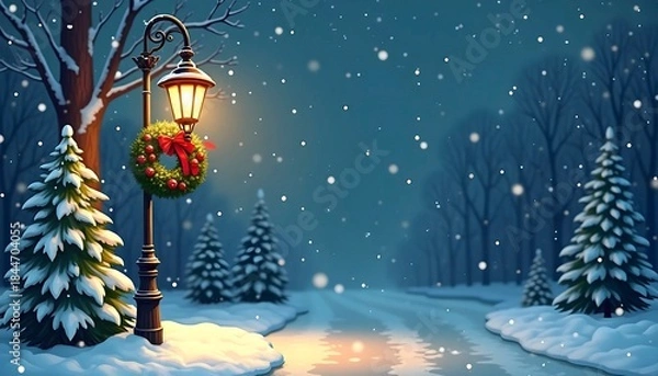 Obraz Holiday Street Light Winter Vector,