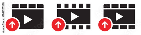 Obraz Video upload file icon, vector illustration