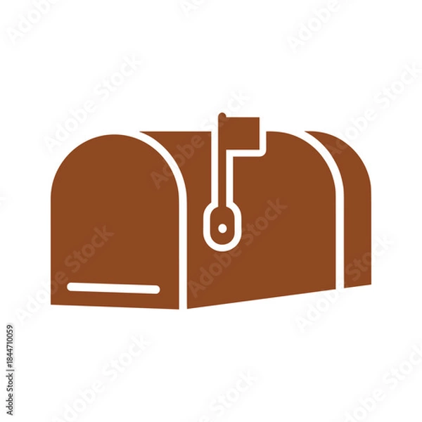 Obraz Brown mailbox icon on white background