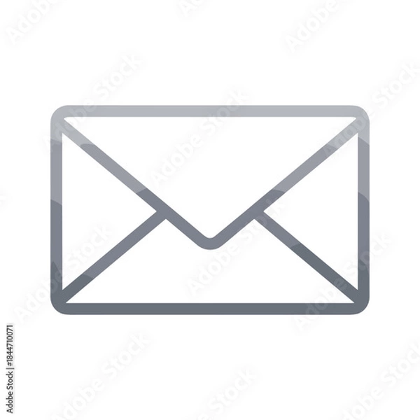 Obraz Simple gray envelope icon on white background