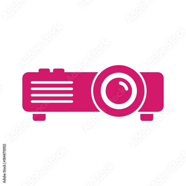 Obraz Pink projector icon on white background