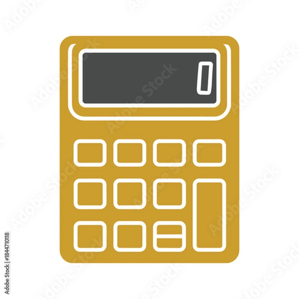 Obraz Simple yellow calculator icon