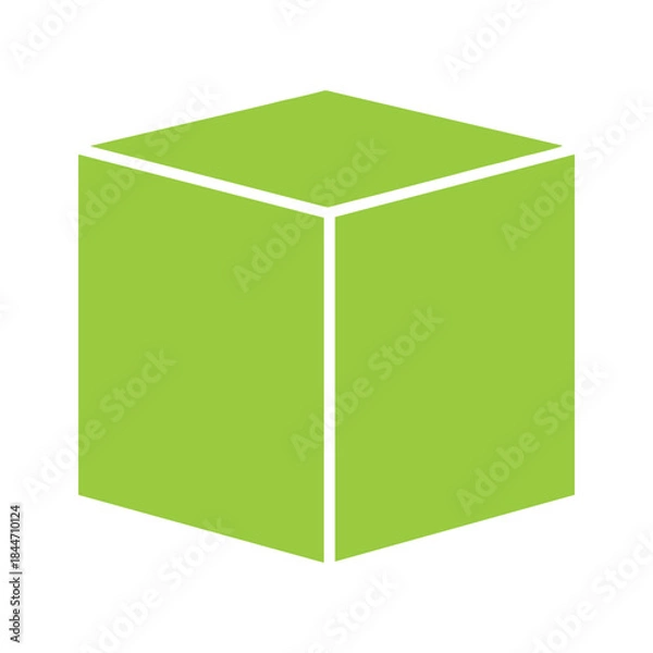 Fototapeta Simple green cube illustration