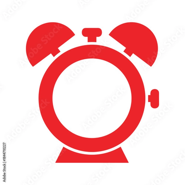 Obraz Red alarm clock icon on white background
