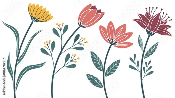 Fototapeta seamless background with flowers